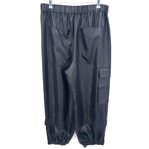 TIBI Celia Drape Pull On Wilt Wide Leg Tapered Jogger Ankle Pants Size L Large - Picture 5 of 10